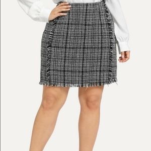 Tweed plus size skirt
